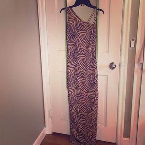 CACHE Floor Length Formal Prom Gold & Brown Dress